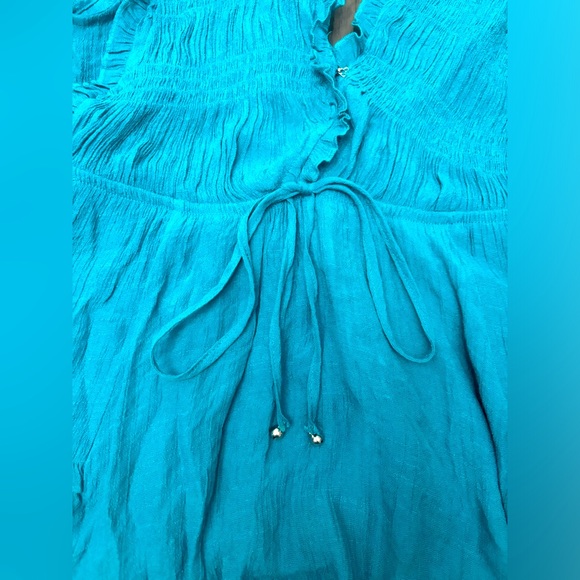 Davi & Dani Teal Ruffle Mini Dress Size Medium - Picture 6 of 9